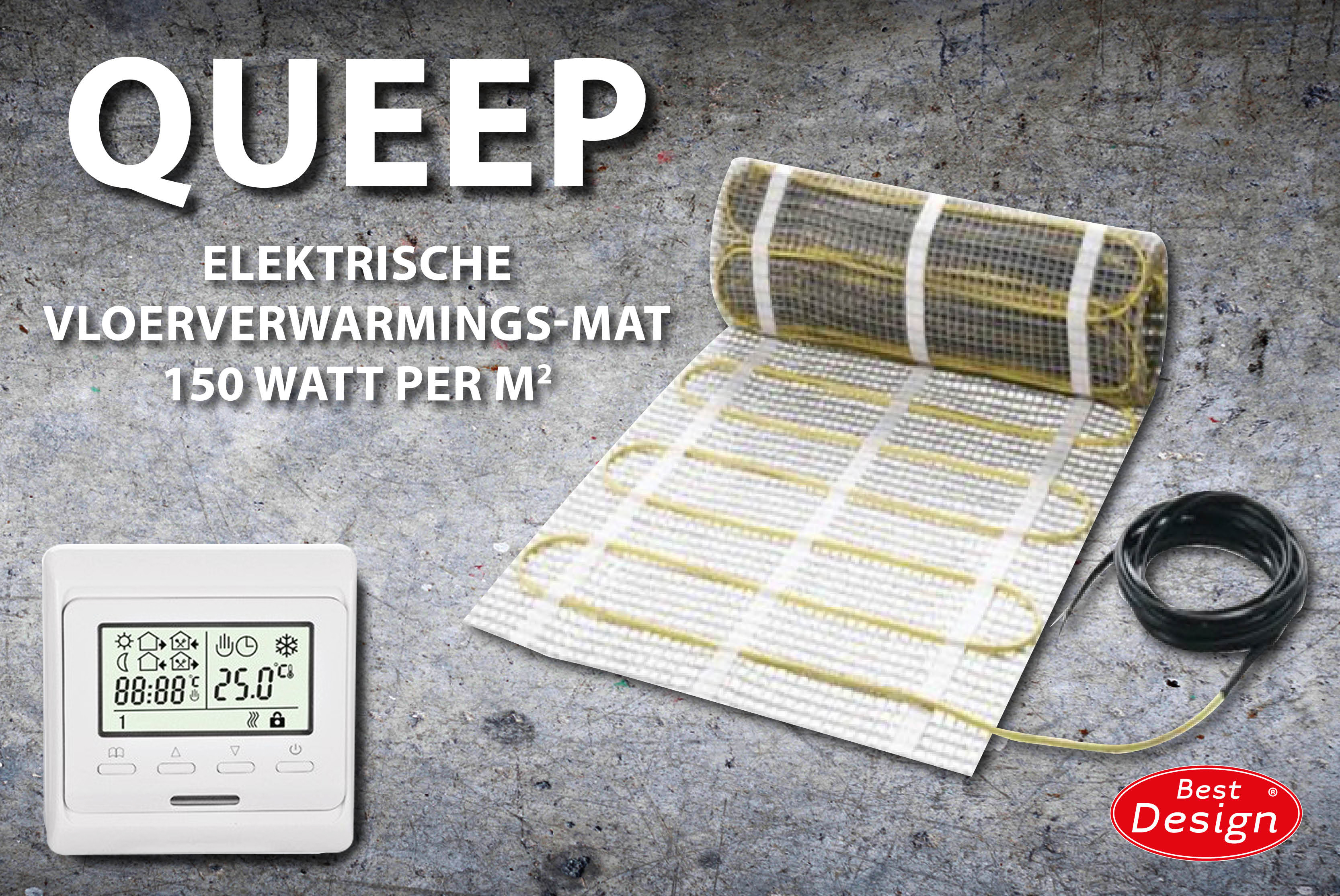 Best-Design Queep elektrische vloerverwarmings-mat 4.0 m2 Top Merken Winkel